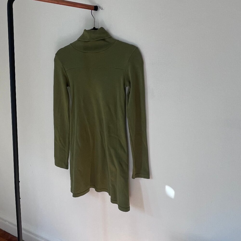 American Apparel army green cotton turtleneck tunic